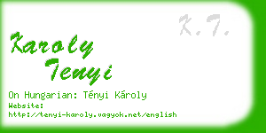 karoly tenyi business card