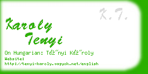 karoly tenyi business card